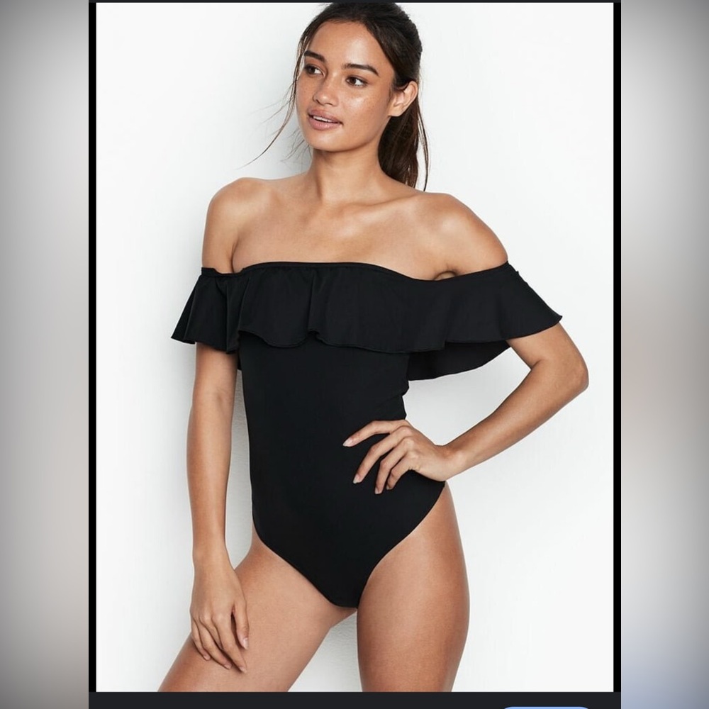 Victoria’s Secret bathing suit slimming double layer off shoulder
